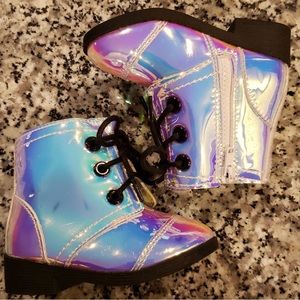Wonder Nation Iridescent Shine Infant's Girls Boots Shoes Size 4c